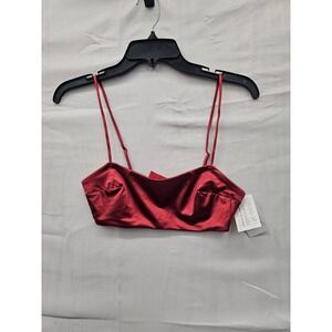 Target Red Satin Bralette XS Adjustable Straps Hook Back 023 10 2978 NEW